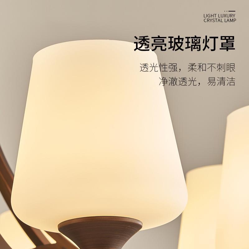 American chandelier living room dining room bedroom lighting country retro style wrought iron glass French simple atmosphere light