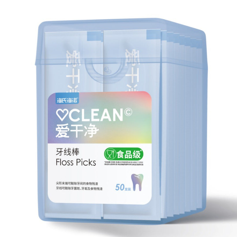 Haishi Hainuo floss stick single pack portable family pack slippery ultra-fine toothpick floss floss household box