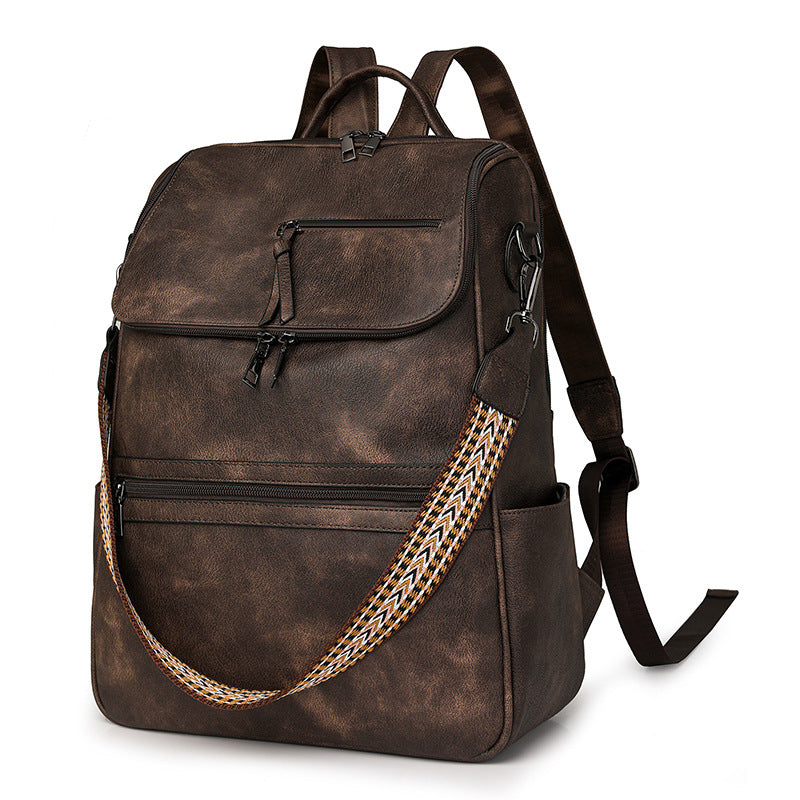 Retro college student backpack 2025 spring new trend fashion high sense bag British style foreign style backpack
