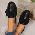 British style leather loafers - new spring/autumn  collection - versatile flat women's shoes with bow detail - slip-on loafers