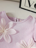 new autumn cross-border girls' elegant floral solid color puff sleeve top + a-line pleated skirt set