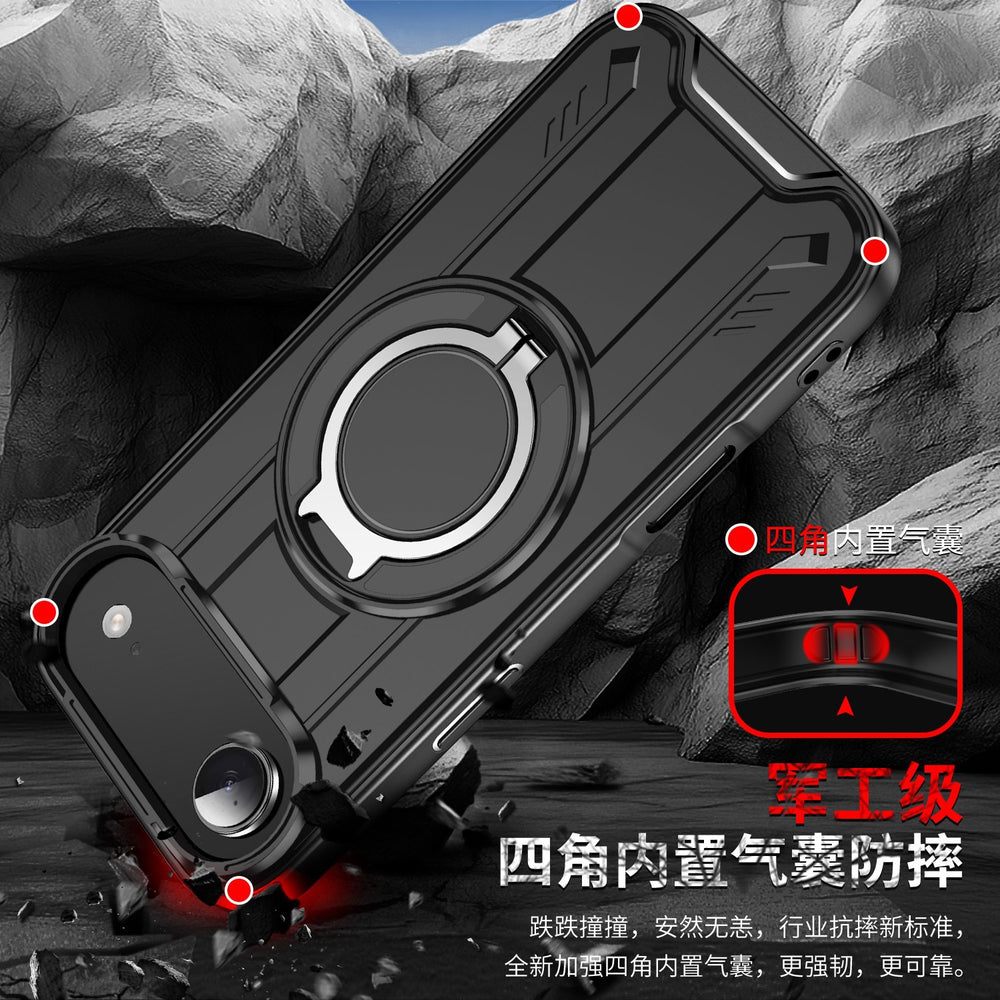 Lingsheng rotating integrated magnetic holder is suitable for iphone17pro mobile phone case armor anti-fall apple 11 cross-border