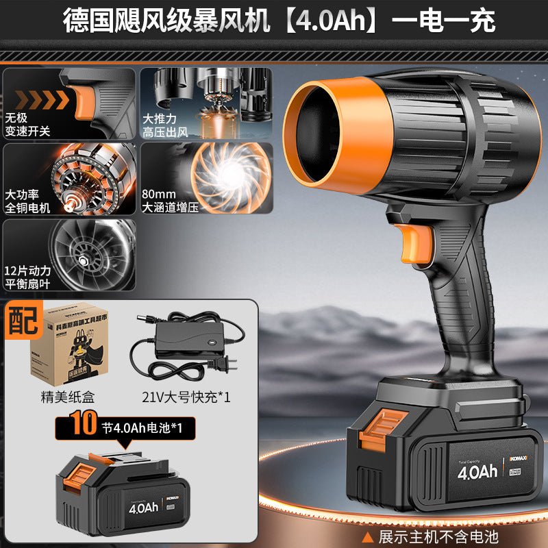 High-power industrial-grade blower with turbine fan – powerful air blower for dust, leaves, and snow removal (lithium battery powered)