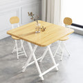 Original wood grain 80*74 table and two chairs (rounded corners to prevent collision)