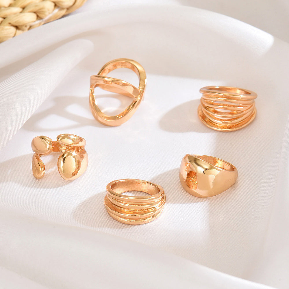 Simple multi-layer winding ring suitfashion cold style metal glossy fashionretro knuckle plain ring jewelry