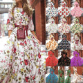 spring new arrivals: southeast asian women's printed maxi dress - -approved slim fit fashion dress