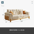 Wood style sofa cloud japanese style straight row small apartment classycasual sofa scandinavian living room solid wood fabric sofa