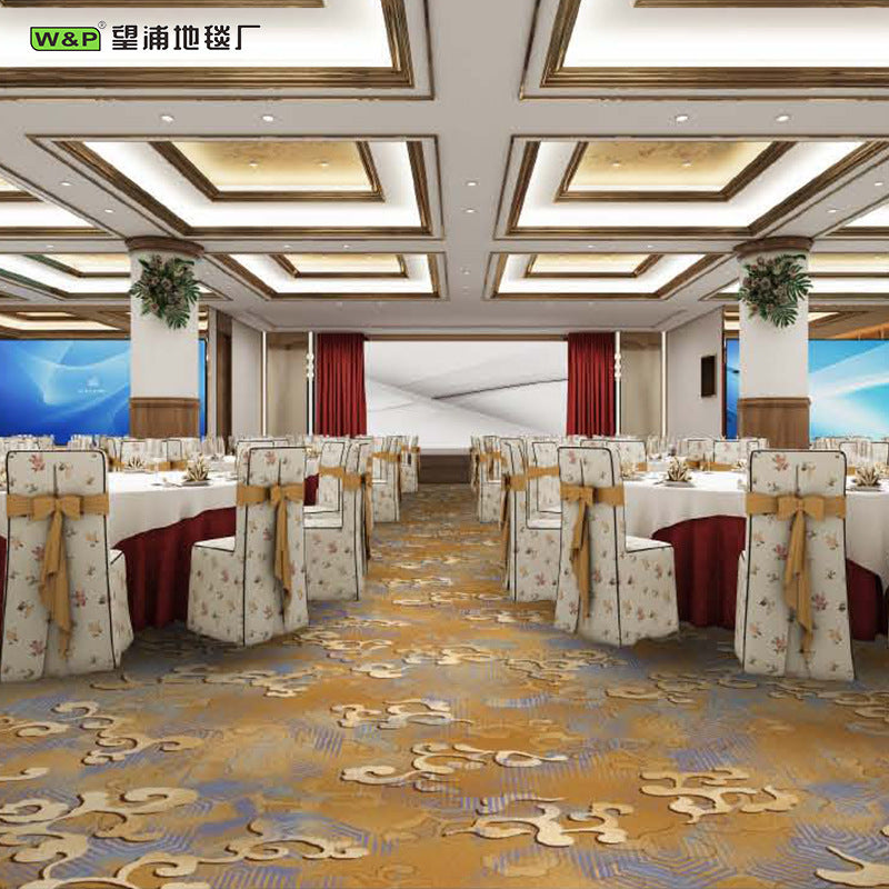 New chinoiserie hotel banquet hall carpet nylon 800g thickened fire retardant 4m large sheets whole patchwork commercial