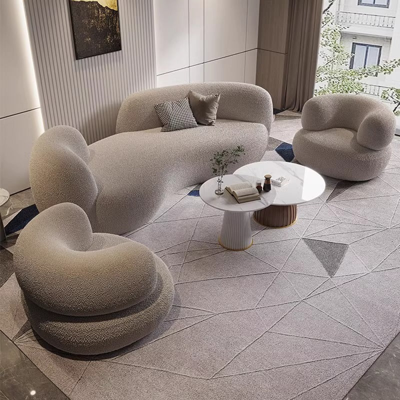 Accessible luxury cashmere fabric curved sofa coffee table modern casual living room beauty salon clothing store furniture popular