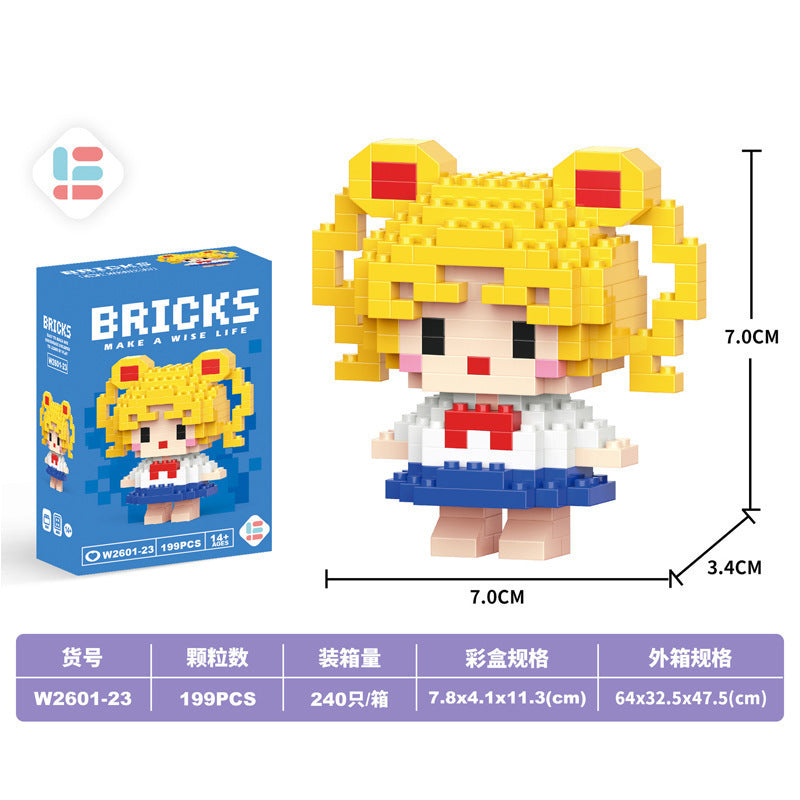 Free shipping compatible with lego micro building blocks gift cartoon figure children's educational assembly boy and girl stall toys