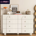Solid wood bedroom nightstand with multiple drawers, storage cabinet, living room side table, small apartment rental unit organizer