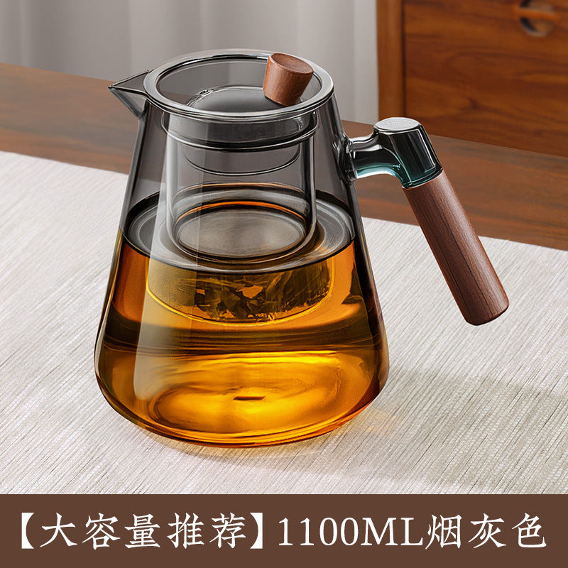 Glass teapot with filter tea water separation teacup kettle elegant cup large capacity flower teapot kung fu tea set