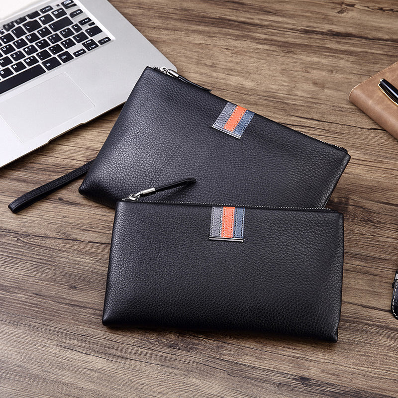 New men's genuine leather clutch bag, clutch bag, cowhide business envelope bag, intelligent anti-theft and anti-lost clutch bag, men's portable.