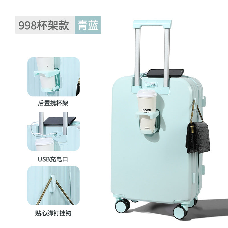 Luggage cup holder Internet celebrity 20 inch 240,000 wheel password case 26 durable and sturdy suitcase trolley case