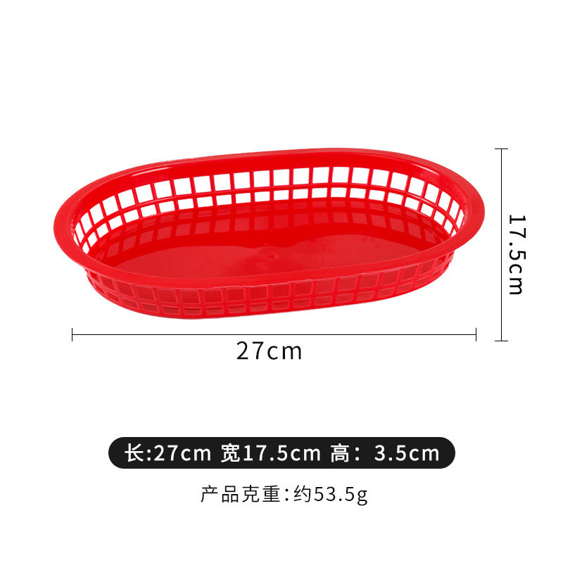 Plastic storage basket desktop storage basket household fruit storage hollow plastic fruit basket french fries storage basket cross-border
