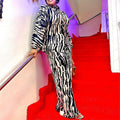 new african cross-border fashion: printed long-sleeve shirt and elastic waist pants casual set