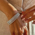 Wholesale alloy bangle sets for cross-border e-commerce: fashionable, small, multi-layered, plain circle bracelets for women (european & american style)