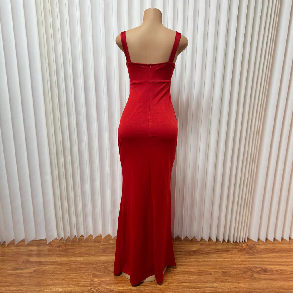 Europe, America,  's new women's clothing, sexy flash diamond decorative hip-wrapped slim suspender dress