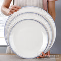 New double blue line shallow plate for home pure white cold dish plate large chopped pepper fish head plate hotel tableware can be added with word mark
