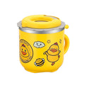 304 stainless steel kids' cup - double-walled, cartoon yellow duck straw cup with lid - perfect for home, kindergarten, and children's day gifts