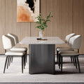 Kali ice jade thickened full support natural marble dining table rectangular italian normcoreaccessible luxury style grid dining table