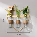 Wall-mounted vase & plant holder - no drilling required - hydroponic flower stand - nordic iron art decor