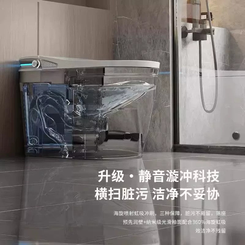 Smart toilet seat - fully automatic, integrated voice control, dual water supply, home use, no water pressure required, instant heating, built-in bubble function