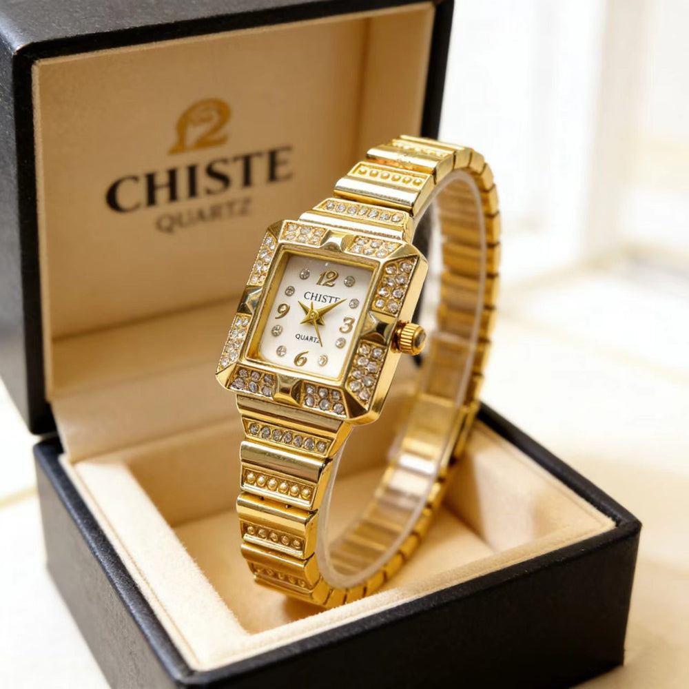 New arrival square light luxury fashion women's watch women's style ins cold wind chain diamond-encrusted student party cross-border women's watch