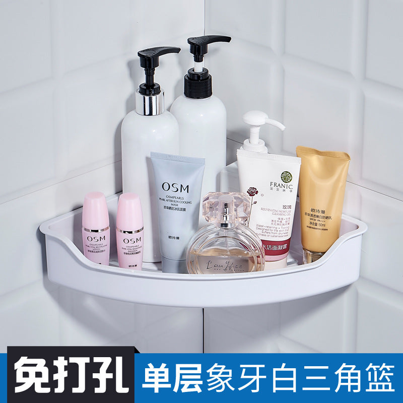 Wholesale Bathroom Shelf No Punching Wall Mounted Suction Cup Wash Sink Toilet Toilet Storage Shelf