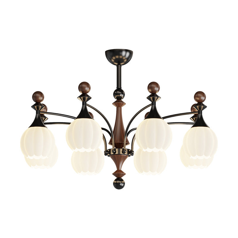 French medieval style living room chandelier modern simplicity high-end hall main lighting 2025 new walnut lamps