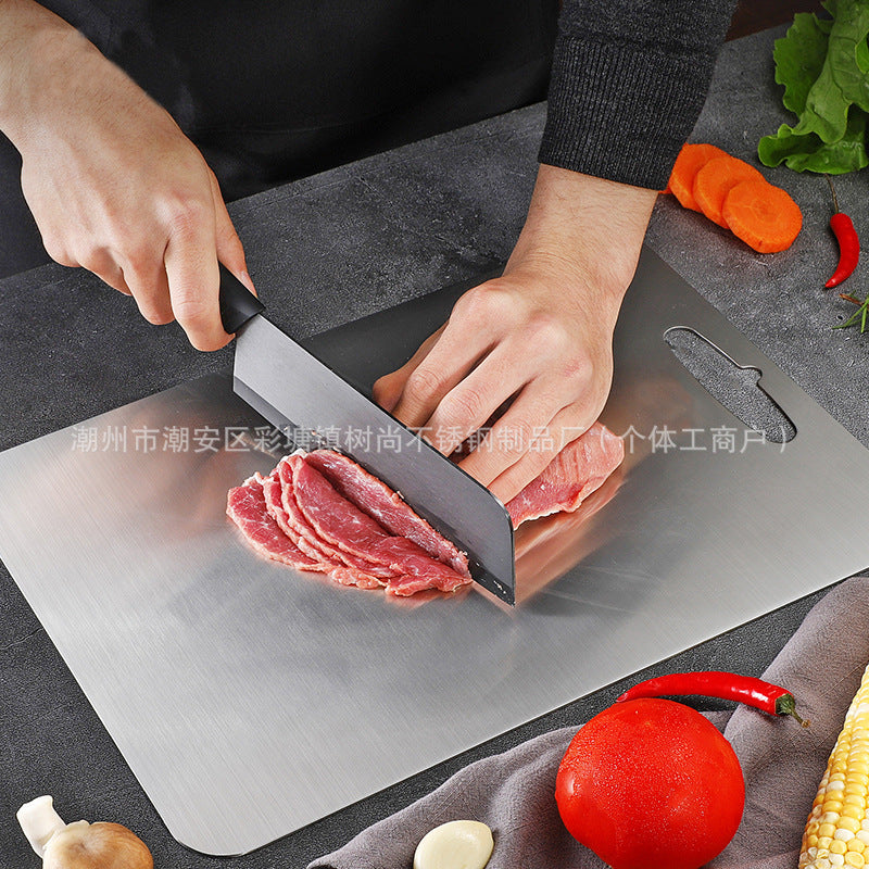 Pure titanium cutting board camping style outdoor for home thickened titanium chopping board for home double-sided titanium alloy chopping board fruit board panel