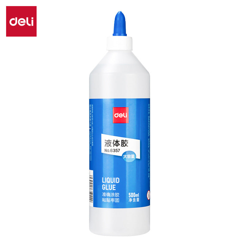 Deli glue 6357 liquid glue, 500ml liquid transparent glue in a vat, good adhesion, handmade glue, super glue.