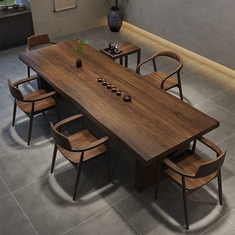 New chinoiserie large tea table solid wood whole cut for home large tea table tea table all-in-one a complete set of tea table and chairs tea table
