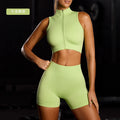 Amazon butt-lifting yoga capri leggings women's running shockproof top gym workout set wholesale moisture-wicking