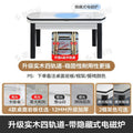 Rock slab dining table and chair combination modern casualaccessible luxury dining table for home dining table small apartment telescopic foldable round table