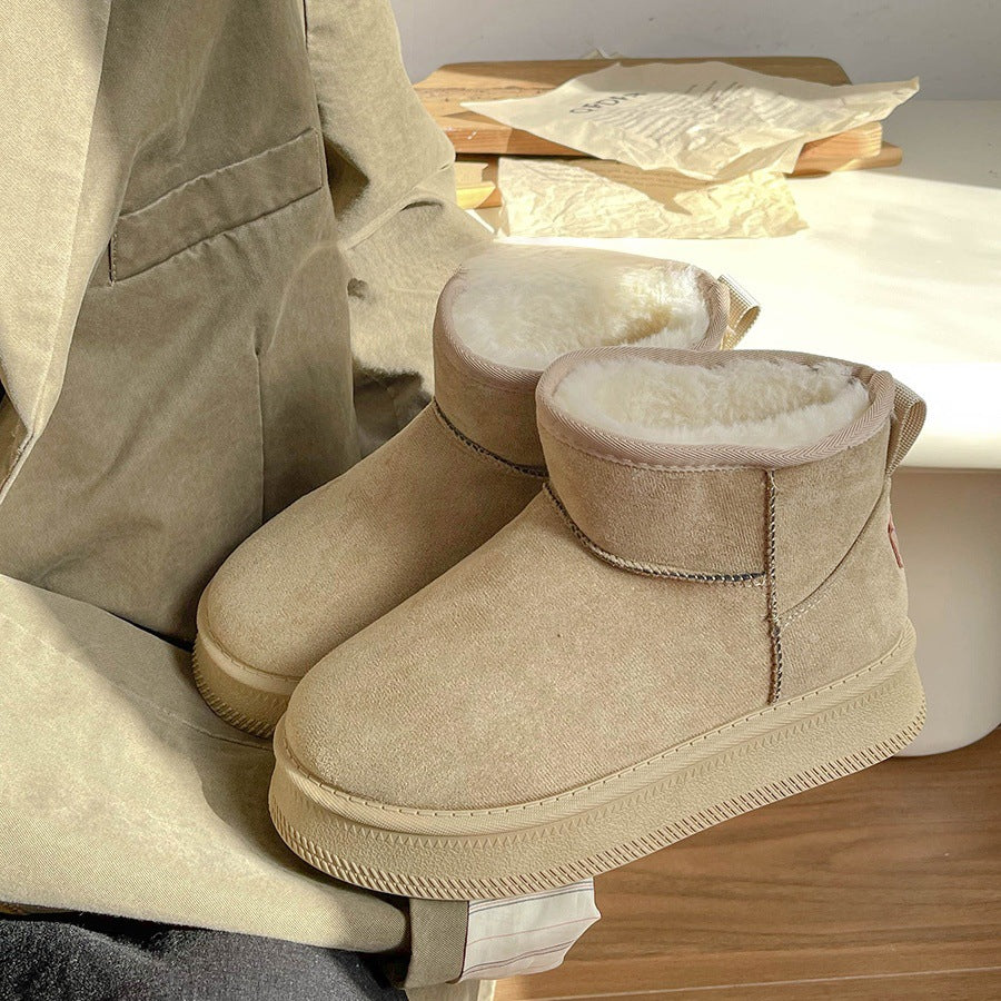 Snow boots for women 2026new arrivalwinterthick sole birkenstock cotton shoes fleece-linedthickened short boots non-slipheattechnortheast