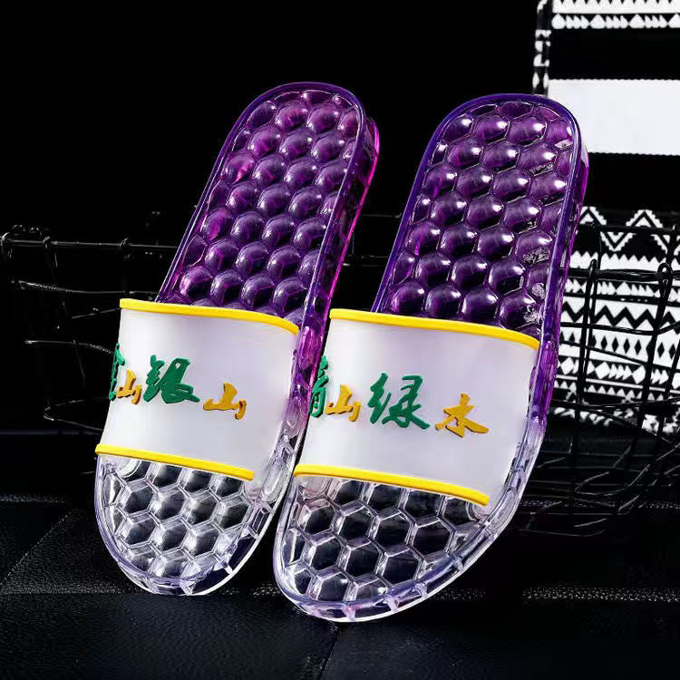Women's summer slippers - trendy, fashionable, student style, flat, candy colors, versatile, indoor/outdoor, bathroom slides