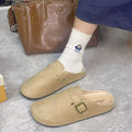 Versatile and stylish birkenstock-style mules with a closed-toe design, perfect for women's casual wear. new trendy slip-on birkenstocks for autumn 2025, available wholesale