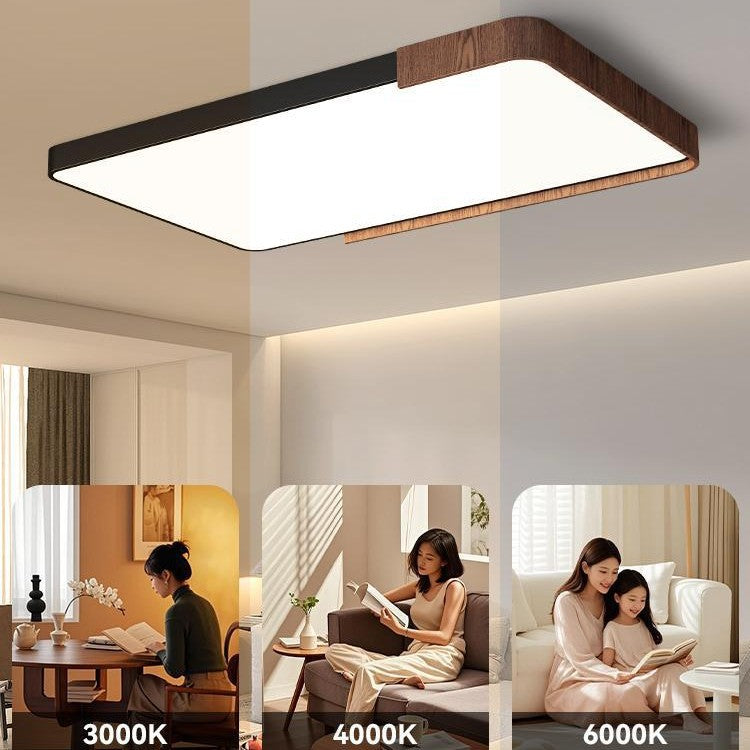 Wabi sandy wind walnut color bedroom ceiling light retro eye protection master bedroom room lamp round medieval study light