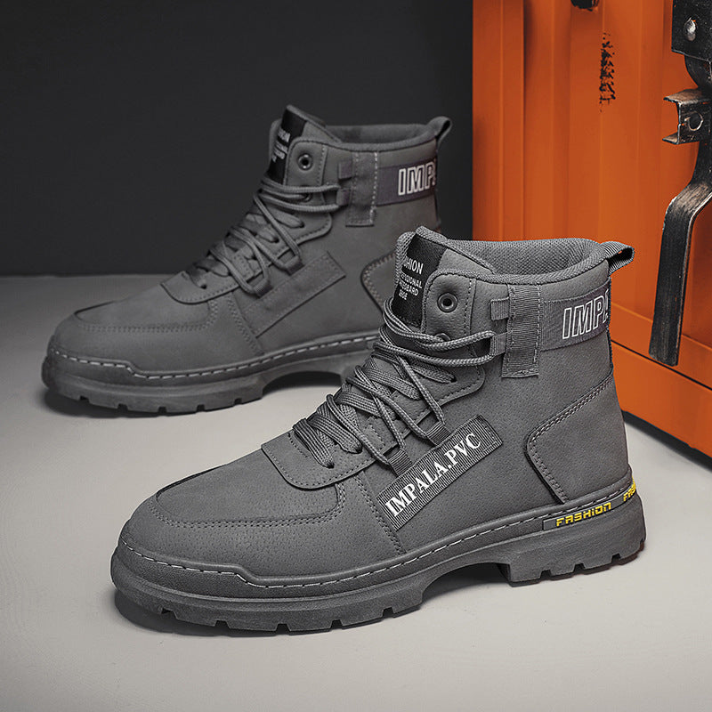 Men's safety shoes 2025 new waterproof non-slip work shoes for men, spring athletic high-top martin boots