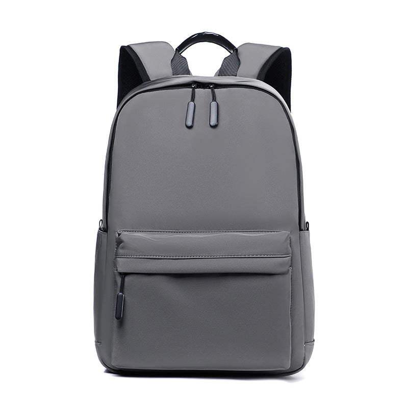 New backpack, student schoolbag, simple and versatile solid color laptop bag, portable business trip backpack