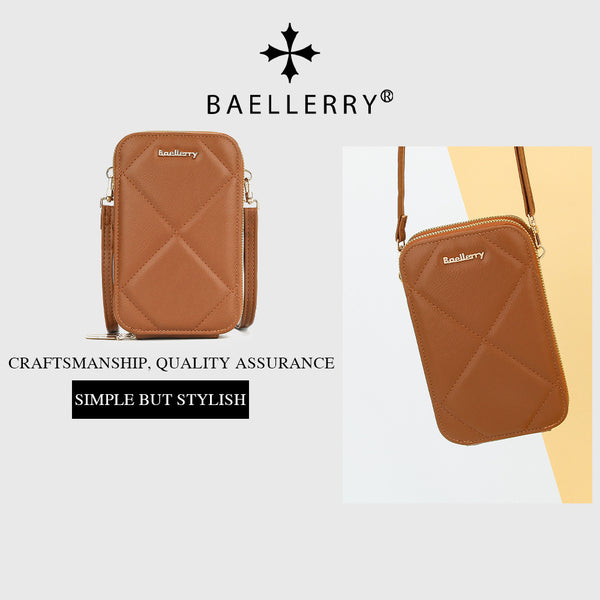 Women's mobile phone bag, new Baellerry  Japanese and Korean version vertical double-layer zipper single shoulder messenger bag