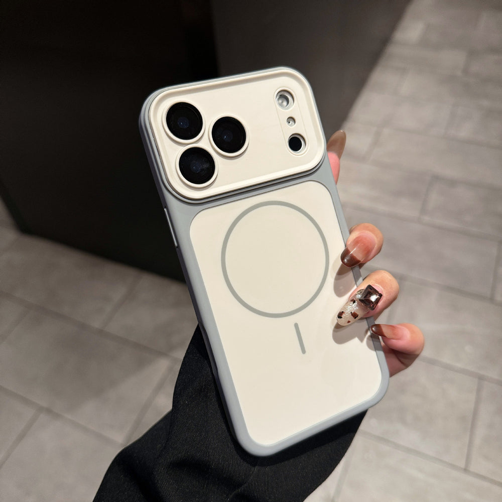 Two-tone magnetic apple 17 pro max phone case, compatible with iphone 16, integrated button protective cover, premium feel for iphone 11