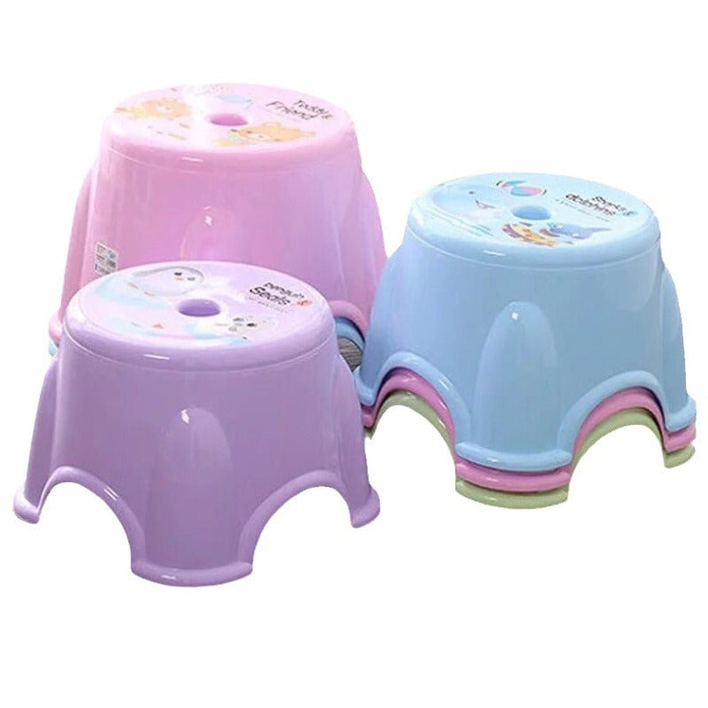 Children's plastic small stool Kindergarten bench Round low stool Coffee table stool Household non-slip bath low stool Small chair