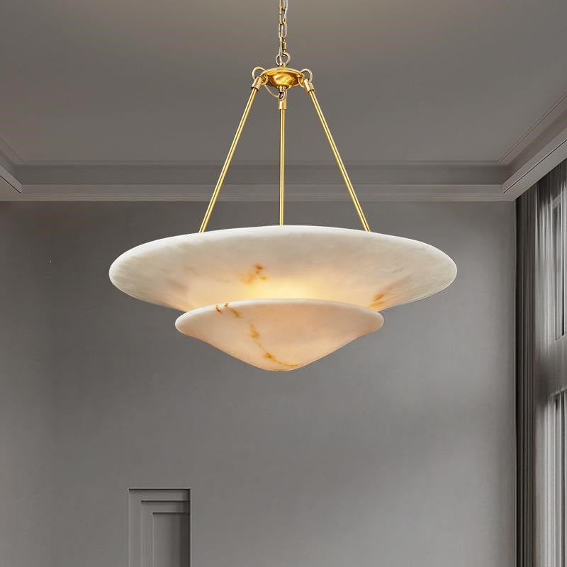 Modern faux marble chandelier - light luxury style for living room, danish art creative designer staircase, dining room, study, and bedroom lighting