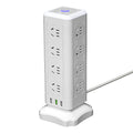 Multi-outlet vertical power strip with usb ports, multifunctional home & office power strip, cube power strip with cord management, desktop night light