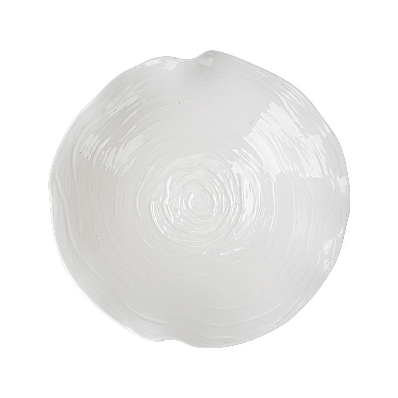 Stylishcasual ceramic special-shaped fruit salad vegetable bowl restaurant hotel for home flower-shaped large bowl ramen bowl soup bowl