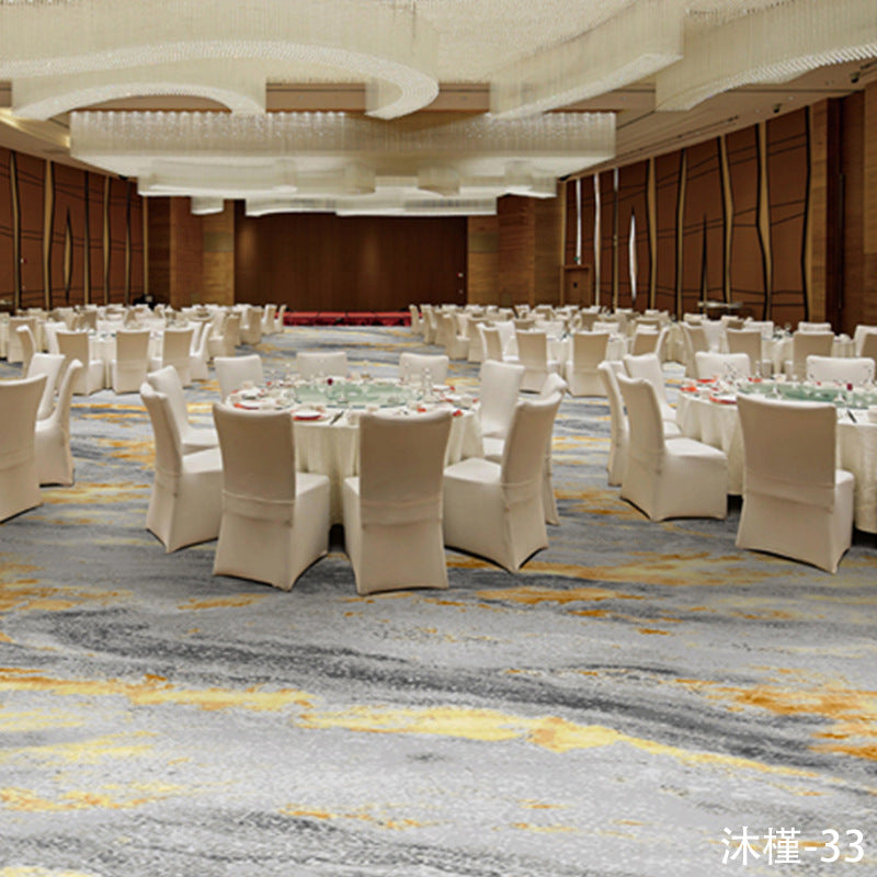 Custom carpets for hotel banquet halls, corridors, and aisles - fire-retardant, full-spread nylon printed carpets for restaurants and dining rooms