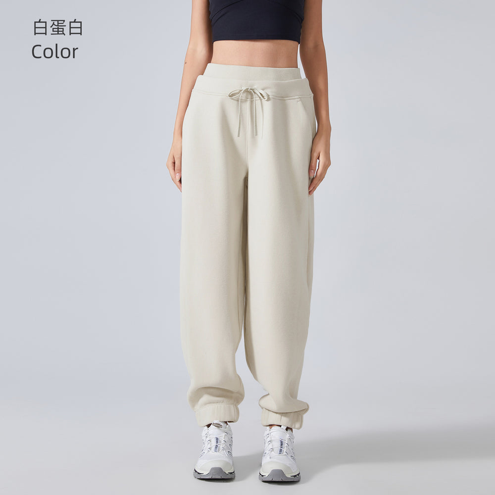 Women's fleece-lined warm sweatpants - stylish, versatile, casual joggers - loose fit, cuffed ankle, perfect for fitness and yoga - daw154
