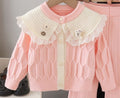 Girls' knit cardigan & sweater set - new autumn  collection: adorable cartoon two-piece outfit for little girls